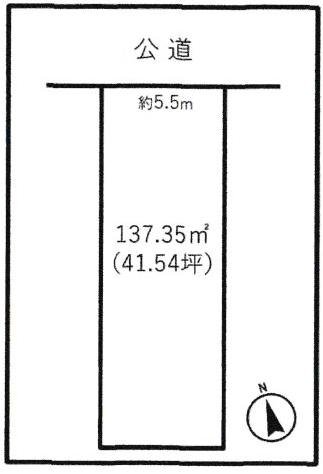 豊橋市：東部　土地面積:137.35平米 ( 41.54坪 )　